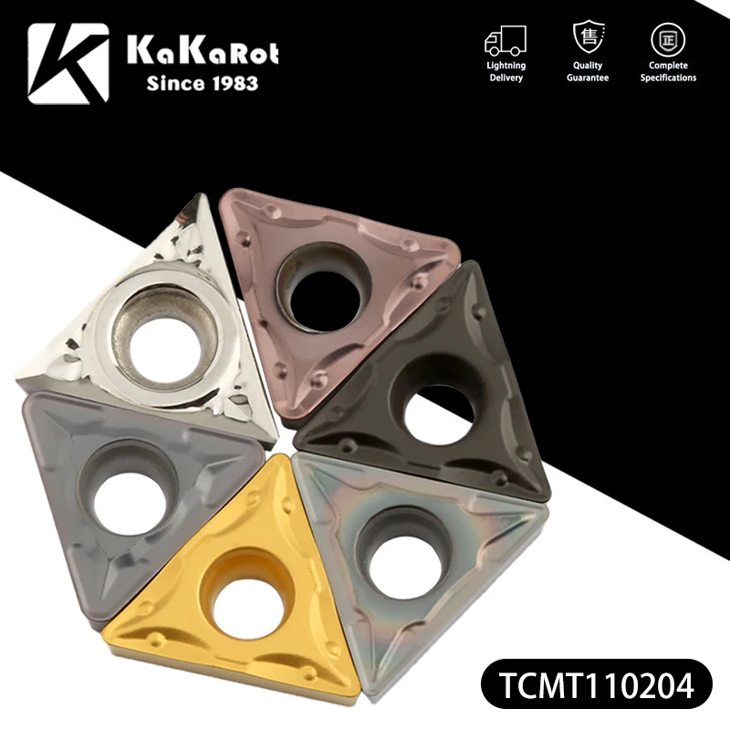 KaKarot 10pcs Carbide Insert TCGT110204 TCGT110208 AK Aluminum turning tool CNC Cutter can be indexed TCMT110204 TCMT110208