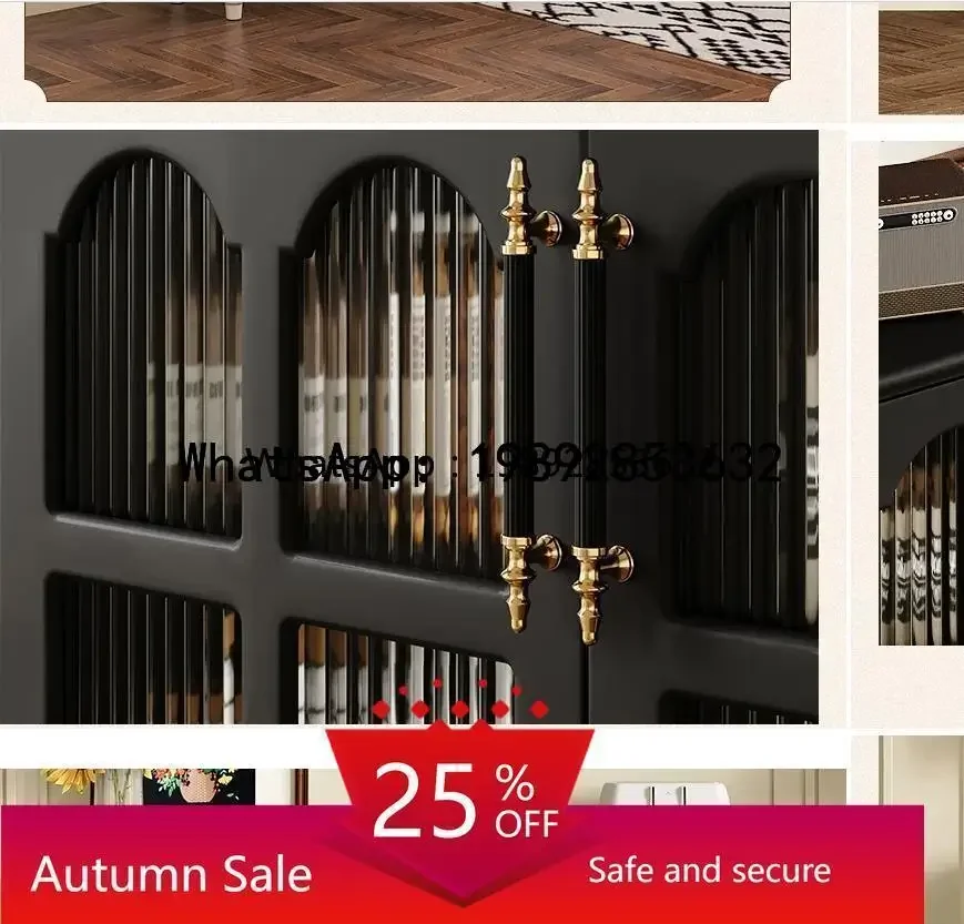 

W7- solid wood dining side cabinet living room wall locker French retro locker home decoration accessories