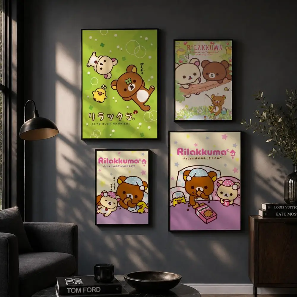 Cute Cartoon R-Rilakkuma Classic Poster HD Home Wall Stickers House hallway Living Room Bedroom Bar Office Decor Art Prints