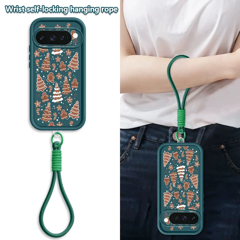 شجرة عيد الميلاد طباعة جراب هاتف لجوجل بكسل 10 9 8 7 برو 8A 7A 9 برو XL للصدمات لينة غطاء الحبل البولي يوريثان ل بكسل 8 7 برو