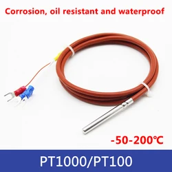 Sensore di temperatura pt100 cavi impermeabili tres pt1000 platino resistencia cavo di protezione de protezione de alambre silicona