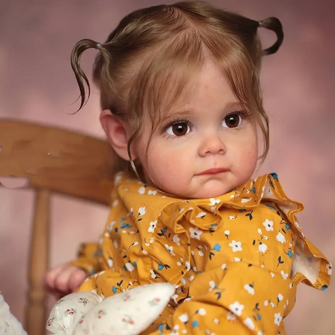 Neonato Maggie fatto a mano in pelle 3D di alta qualità Reborn bambino dettagliato realistico capelli radicati a mano bambola d'arte da collezione