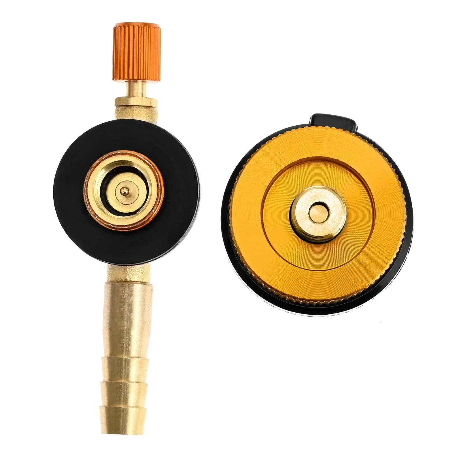 

2Pcs/set Valve Caps Camping Gas Refill Adapter Brass Universal Gas Bottle Adaptor for Butane Canister To Screw Gas Cartridge