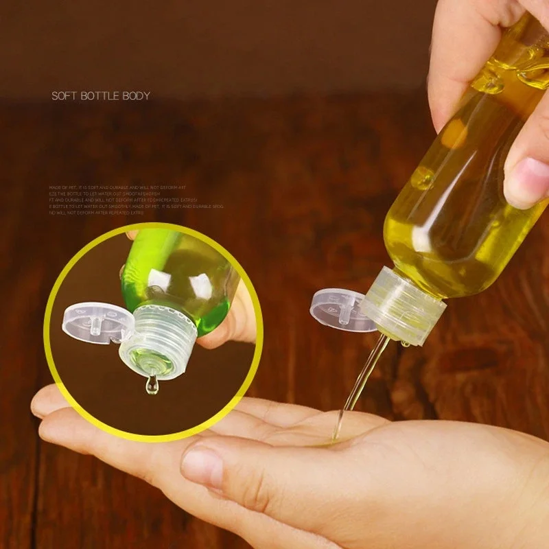 6pcs Plastic Refillable Squeeze Bottles, 30ml/50ml/100ml, Round Travel Size Containers with Flip Cap,for Shampoo, Lotion