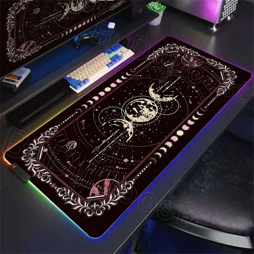 

Large Moon Art Anime RGB Mouse Pad 90x40cm Computer Laptop Office Rubber Non-Slip Table Pads Long Desk Mat Gaming Keyboard Mats