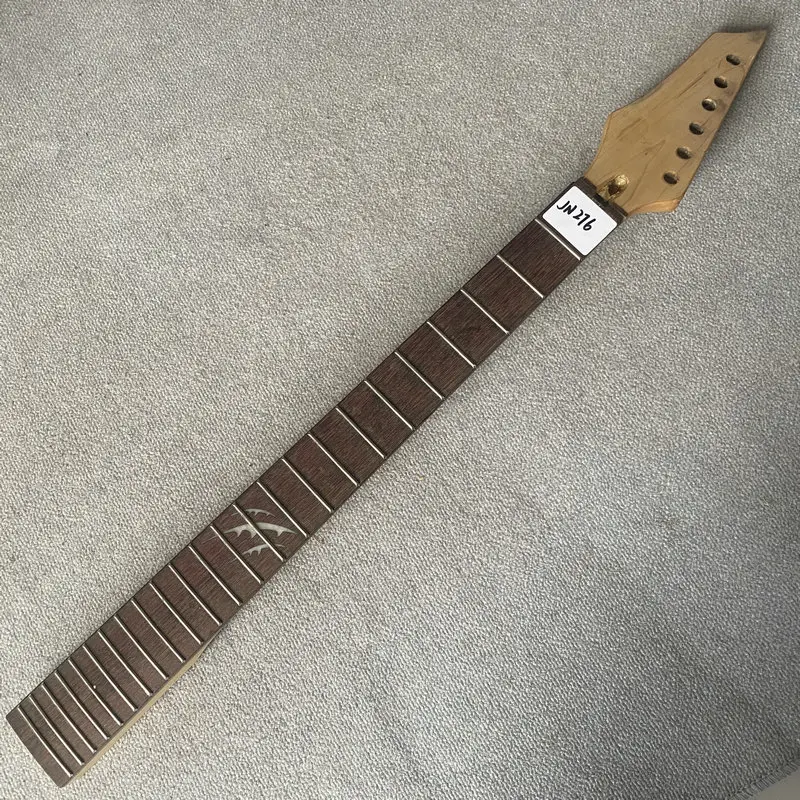 jN276 Reverse 6 String ST Electric Guitar Neck 24 Frets 648MM Scales Length Right Hand Maple +Rosewood DIY And Replace Parts