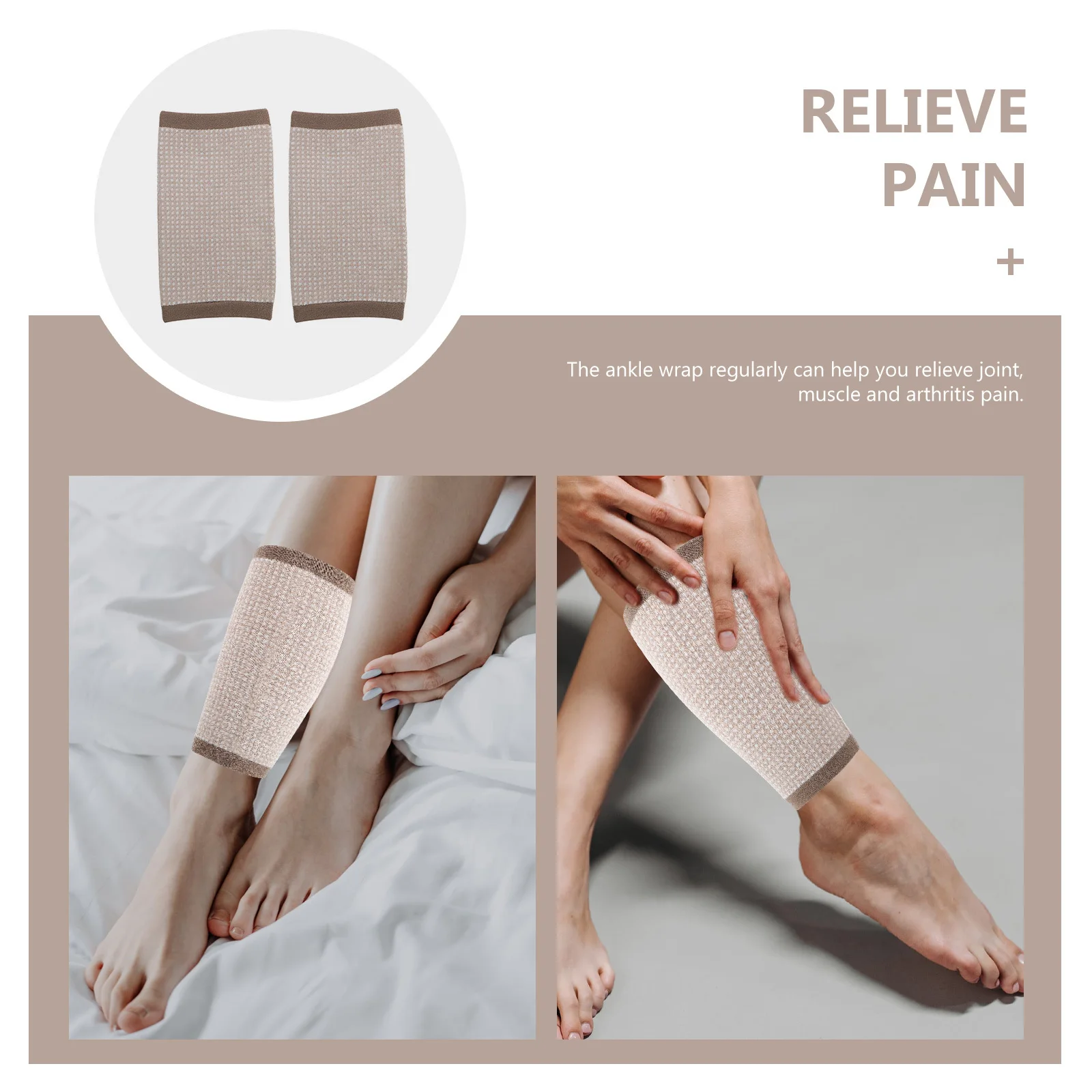 

2Pcs Ankle Protective Cover Wool Warm Sleeve Elastic Sports Ankle Brace Muscle Support for Cycling Running