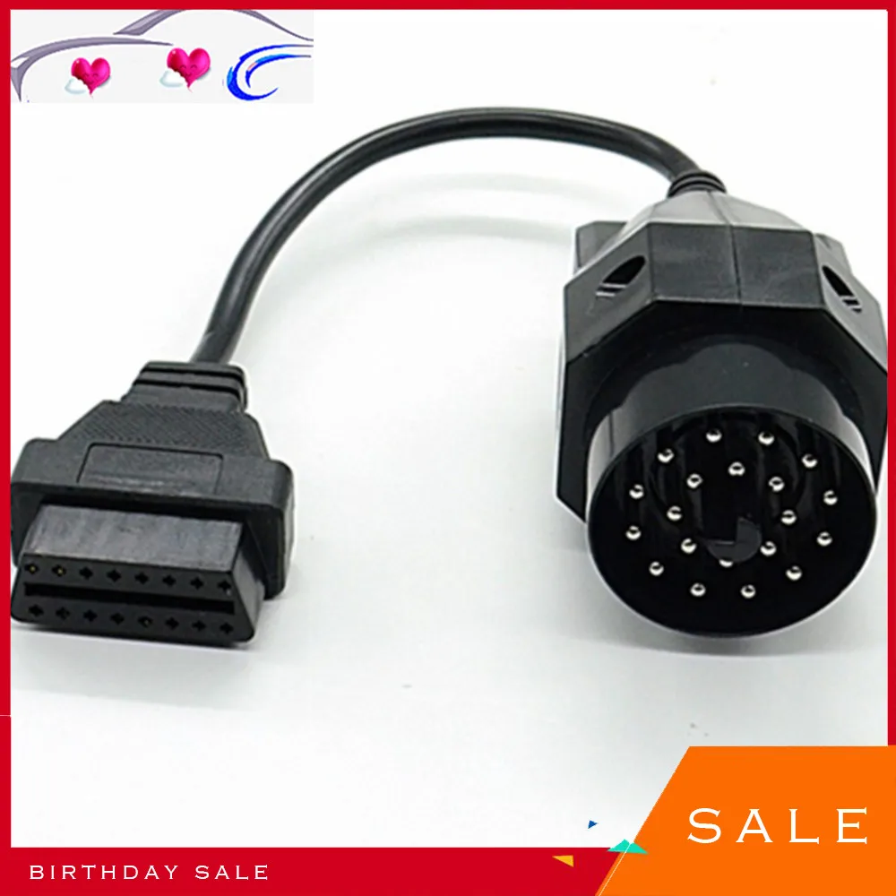 1Pc OBD II Adapter for BMW 20 pin to OBD2 16 PIN Female Connector e36 e39 X5 Z3 for BMW 20pin