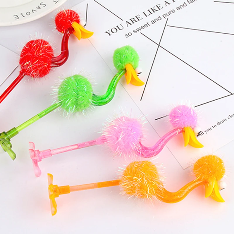 Kawaii Cartoon Ostrich Shape Ballpoint Pen Blue Ink Creative Feather Pens For Student Office Writing Stationery Supplies