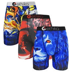 Modieus Print Heren Ondergoed Boxer Cueca Heren Slips Ondergoed Heren Slips Boxershort Sexy Slipje Boxer Boxer S-Xxl Blauw