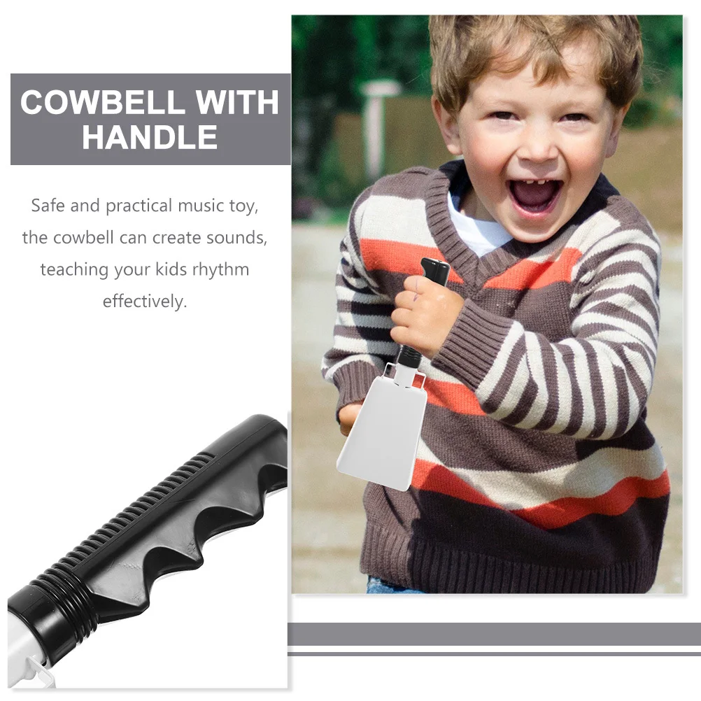 

2Pcs Kids Musical Cowbell Handled Percussion Instrument Educational Drum Accessory Metal ABS Cowbell with Handle