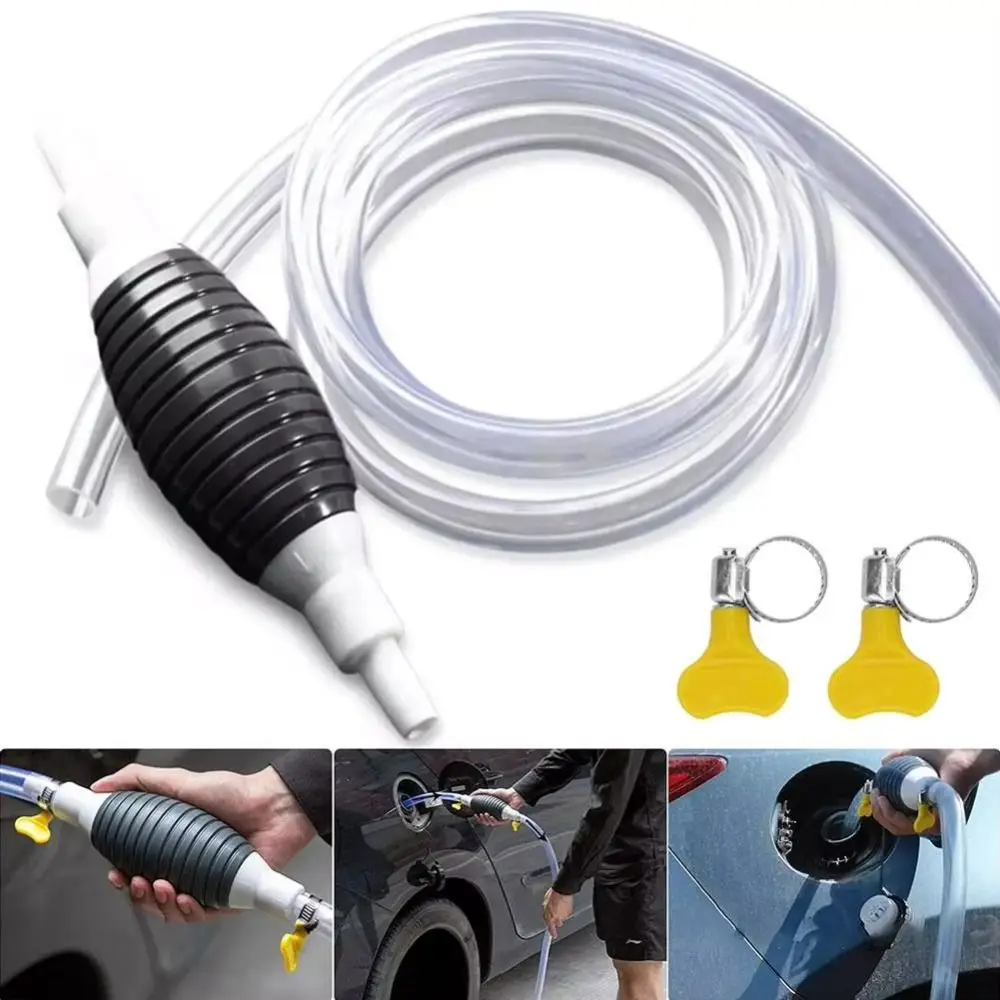 Portable Manual Car Fuel Pump Self-priming Universal Fuel Tank Suction Pump with Clamp Large Flow Fuel Line Pump