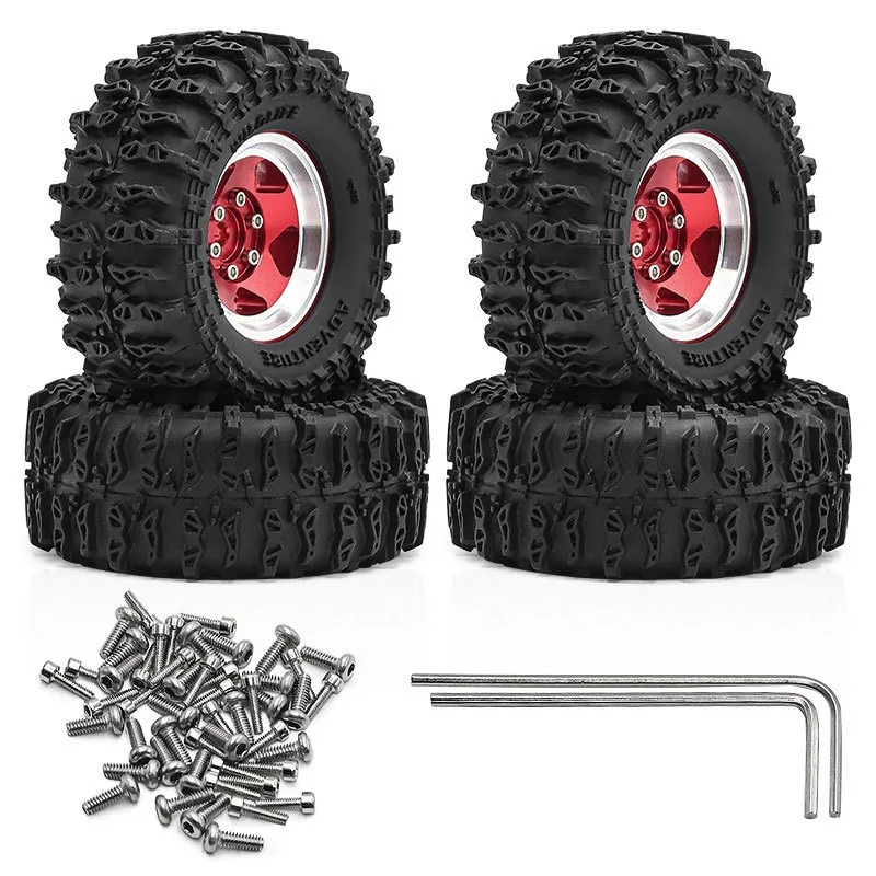 

1.3" Beadlock Wheels and Tires for 1/18 TRX4M FCX18,1/24 Axai1 SCX24 FCX24 RC Crawler Car,4PCS
