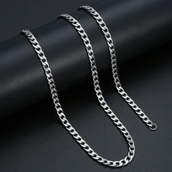 Width 6MM 16-30 Inches 925 Silver Men's Chain Necklace Hip Hop Rock Style Jewelry Cuban Link Necklace drop shipping