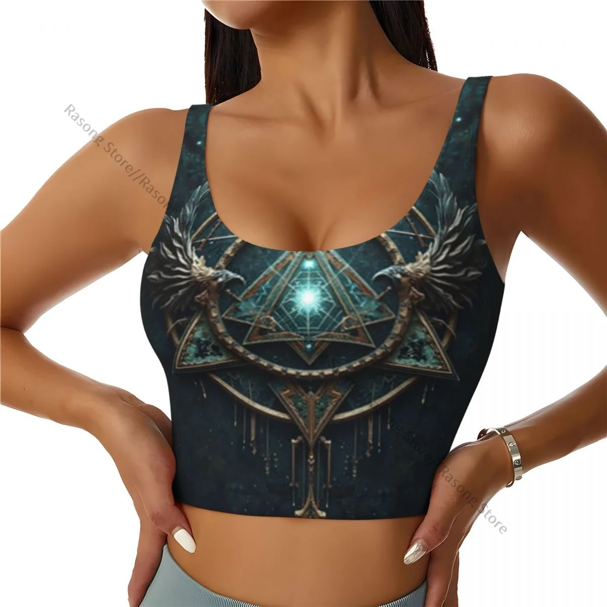 Sports Bra Women Running Yoga Clothes Vest Geometry Mystical Symbol Gathering Fitness Vest