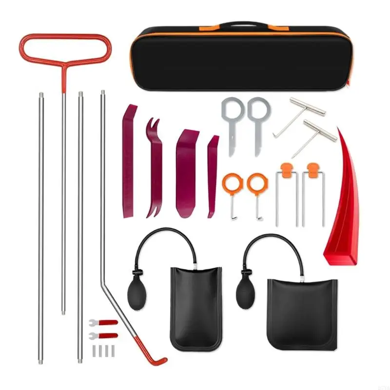 Strong 26 Piece Automotive Emergency Entry Tool Multiple Functional Designs for Car Door Repairs & Lockout Situations D7YA