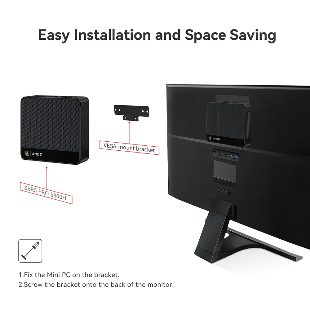 Beelink Ryzen7 SER5 PRO 5850U SER5 MAX 7735HS Mini PC AMD DDR4 16GB  SSD 500GB Support WiFi6 BT5.2 HD 1000M 5850U Mini Computer