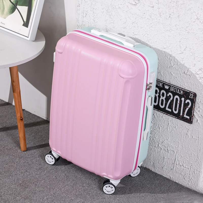 Valise à Roulettes Rose pour Femme et Fille, PoinValise d'École avec Mot de Passe