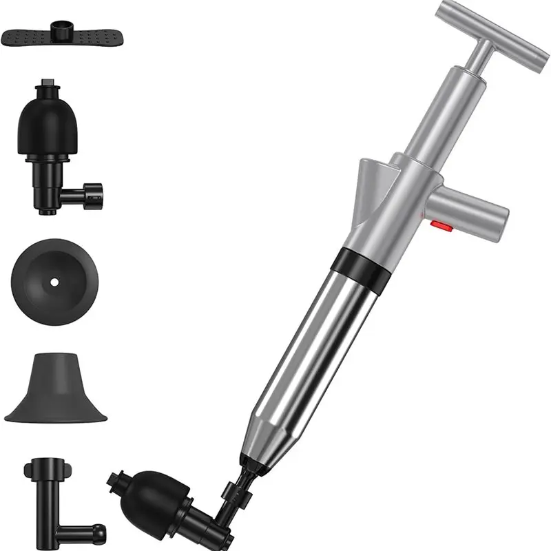 

ABBO-High Pressure Air Plunger,Upgraded With Barometer, Stainless Steel For Clogged Toilet Plunger, Drain For Sink