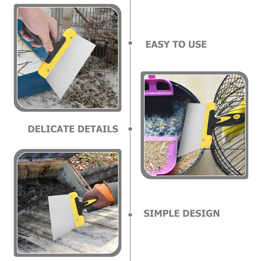 Bird Droppings Scraper Stainless Steel Pigeon Poop Cleaning Tool Cage Floor Remover Nest Accessories Parrot Cleaner