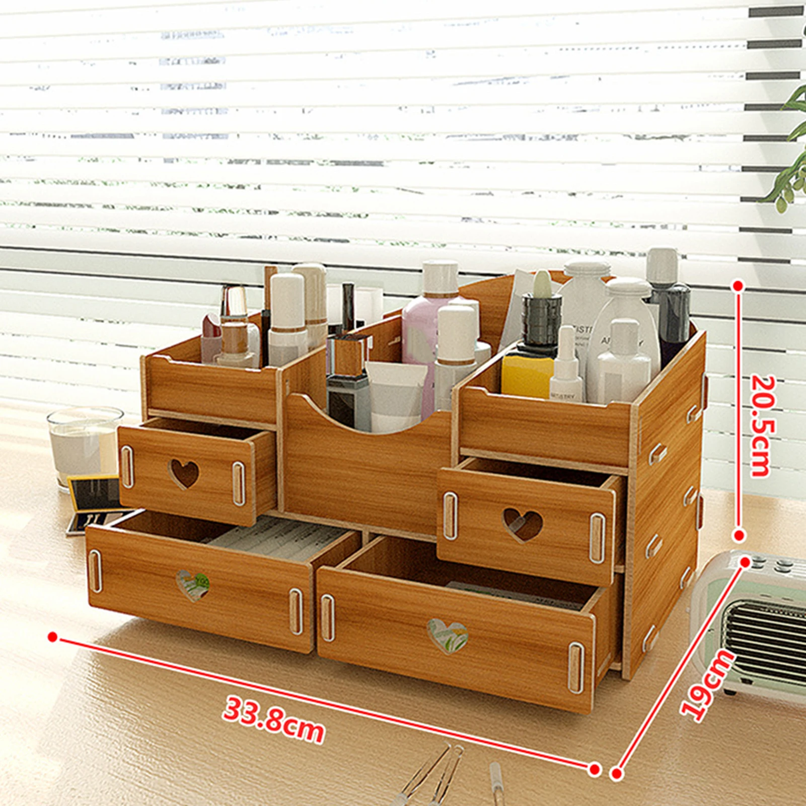 Desktop Makeup Storage Box Vanity Organizer Cosmetic Desk Storage Box for Cosmetics Lipsticks Jewelry