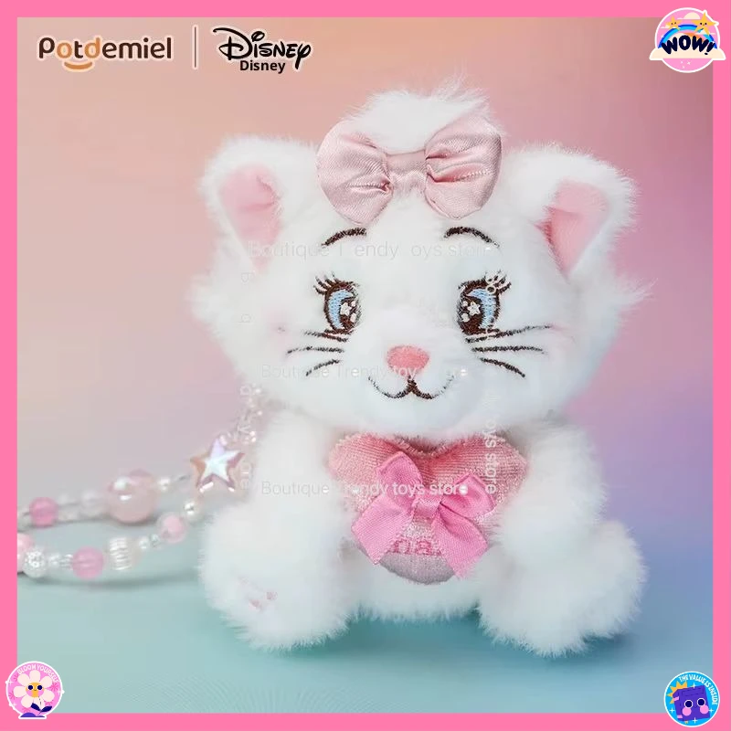 

Potdemiel Disney Hot Mary Cat Pendant Chain Plush Doll Toy Gift For Girl Birthday Soft Stuffed Animal Collectible Bag Decoration