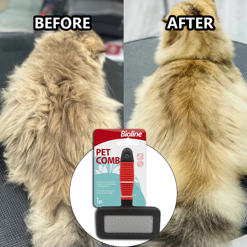  Bioline Pet Dog Brush Cat Comb Effective to Remove Floating Hair Comb Pet Dog Hair Cleaning Pet Supplies Pet Hair Remover 