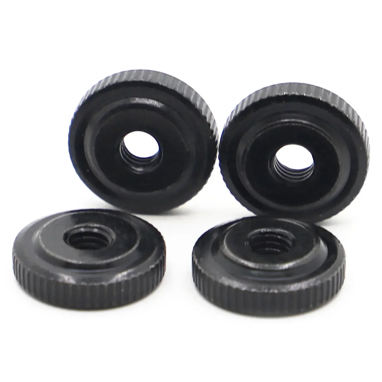 M3 M4 M5 M6 M8 M10 Black Zinc Steel Small Step Hand Tighten Nut Knurled Thumb Nuts