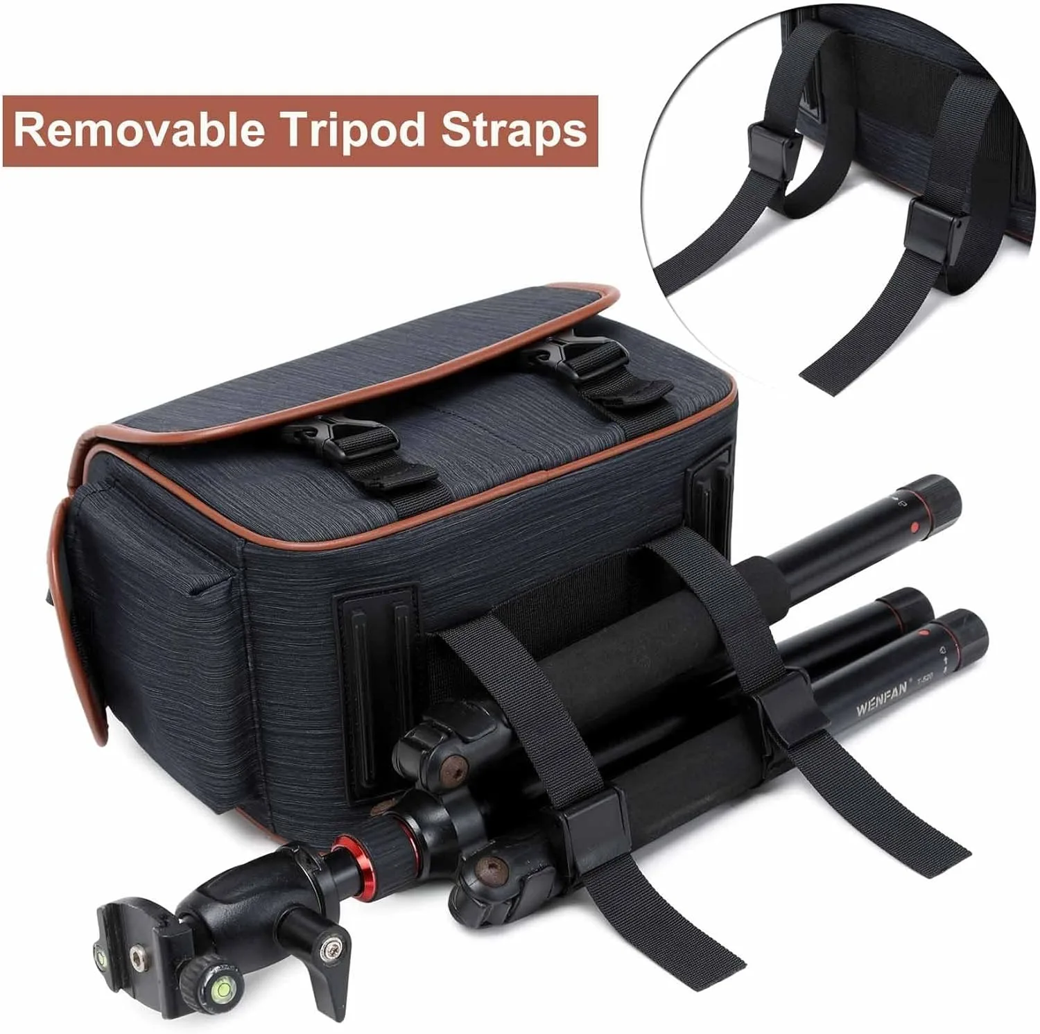 Camera Bag Case with Tripod Holder Waterproof Anti-Shock DSLR SLR Bag for Canon Nikon Sony Crossbody Shoulder Bag Women Men