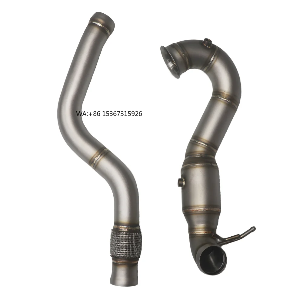 

New 304 Stainless Steel Exhaust Downpipe A45 2014-2018 Three Way Catalytic Converter with W176 2.0T Condition New