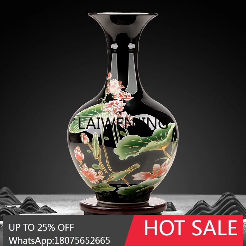 

LYN Jingdezhen Ceramics Chinese Bogu Frame Vase Ornament Living Room Flower Arrangement Crafts