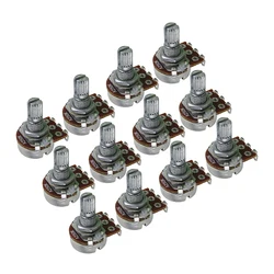 FLEOR 12pcs Short Shaft Mini Guitar Potentiometers A250K Audio Taper Pots 250k for Guitar Parts