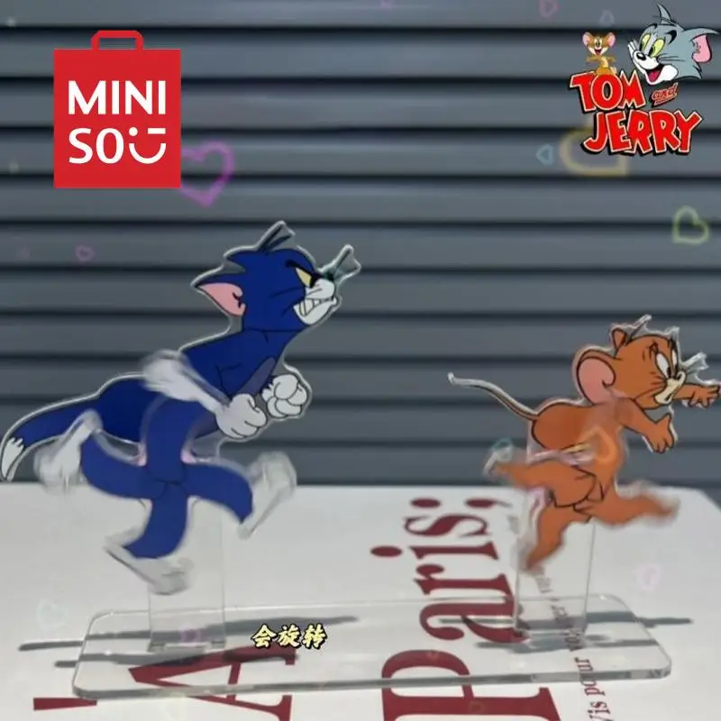 Tom e Jerry dos desenhos animados carro Air Outlet decoração, criativo clipe acrílico, clipe rotativo, brinquedos bonitos, presente para meninas