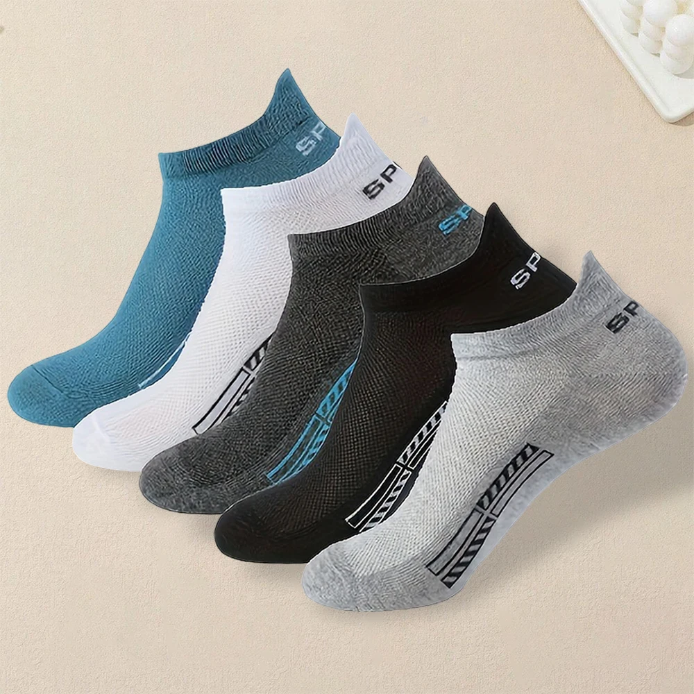 5 Pairs Women Casual Socks Trendy Versatile Fashionable Letter Printed Socks Comfortable Soft Lightweight and Breathable Socks