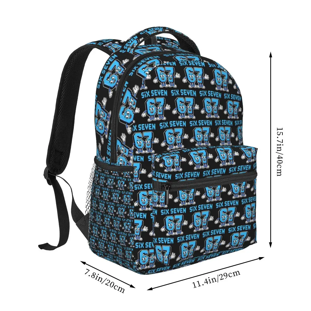 Colorful Number 67 Print Student Backpack School Bag Hiking Travel Daypack for Men Women Fashion Bookbag Shoulder Bags