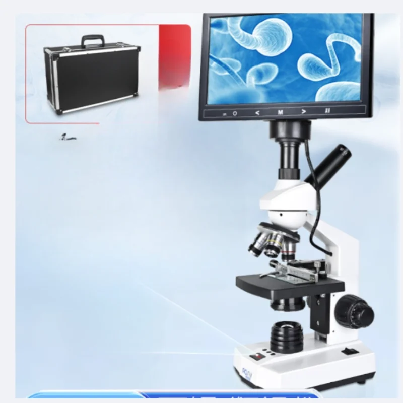 Constant temperature biological microscope for animal husbandry with 9-inch screen constant temperature  display temperature