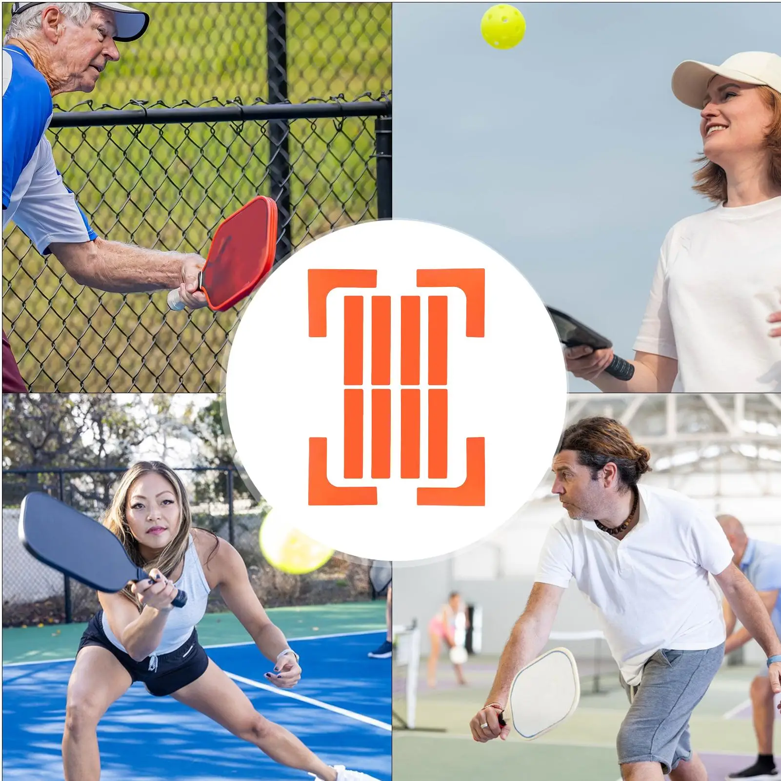 

Набор для маркировки суда Pickleball, маркеры для бросания суда, противоскользящие теннисные спортивные аксессуары для бросания для подъездной дороги, школьного тренажерного зала