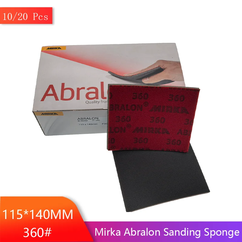 115*140MM Mirka Abralon Sponge Sanding Disc 10/20Pcs Flocking Wet and Dry Foam Sandpaper 360# Elastic Polishing for Polishing