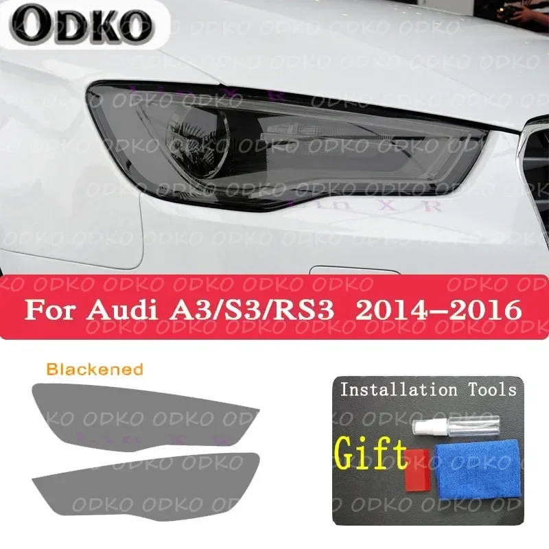 

Car Headlight Tint Black Protective Film Protection Transparent TPU Sticker For Audi A3 S3 RS3 2014-On Sportback Accessories