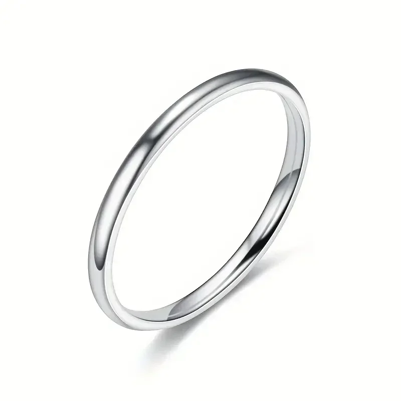 2024 Smooth Rings Wedding Accessories for Bride and Groom Minimalist Women Men  4 Metal Color Hot Trendy Jewelry Dropship