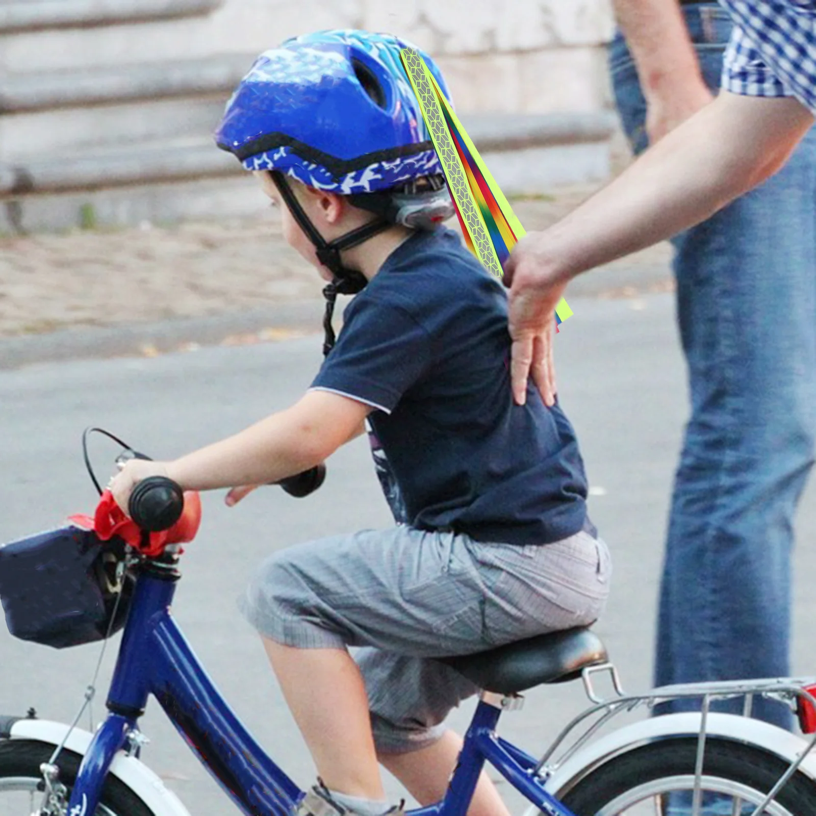 

Balance Bike Ribbon Decor Streamer Prop Outdoor Riding Ornament Wear Resistant Colorfast Accessory with Suction