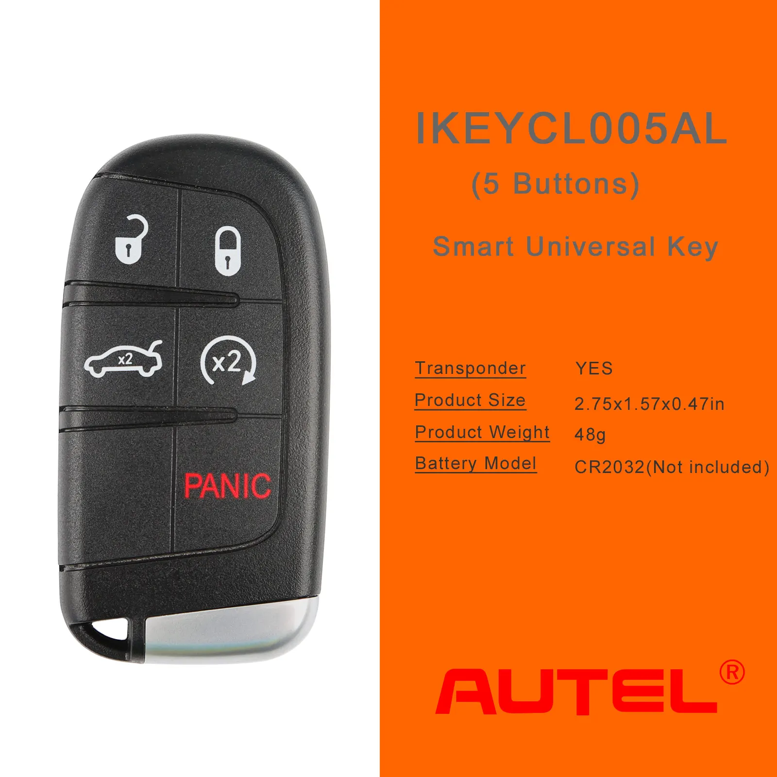 Original AUTEL KM100/IM508/IM608 4/5 Button Universal Remote Smart Key CL004AL CL005AL for Chrysler/Dodge/Jeep Car Keys