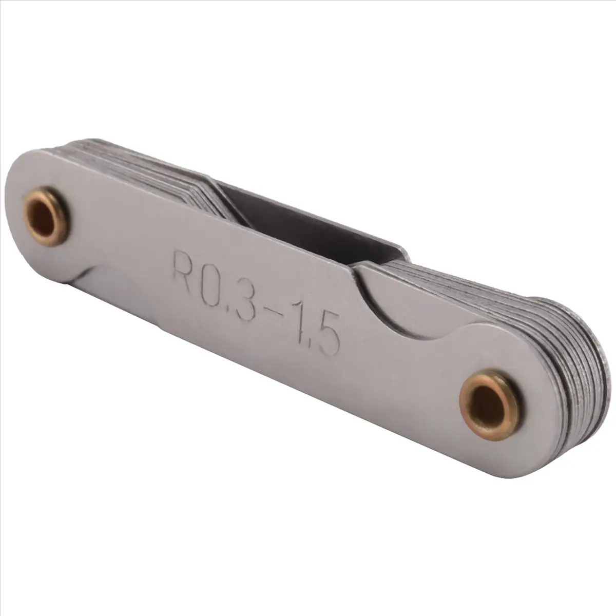 Delighted- 6 Pcs Stainless Steel Radius Gauge with Feeler Gauge Set Arc Radius Fillet Gauge and 0.04-0.88mm Space Measure Tool