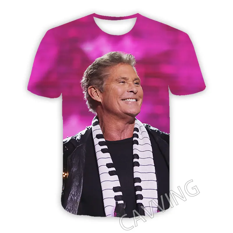 CAVVING 3D Printed  David Hasselhoff  Casual T-shirts  Hip Hop T Shirts Harajuku Styles Tops Clothing for Men/women   T01