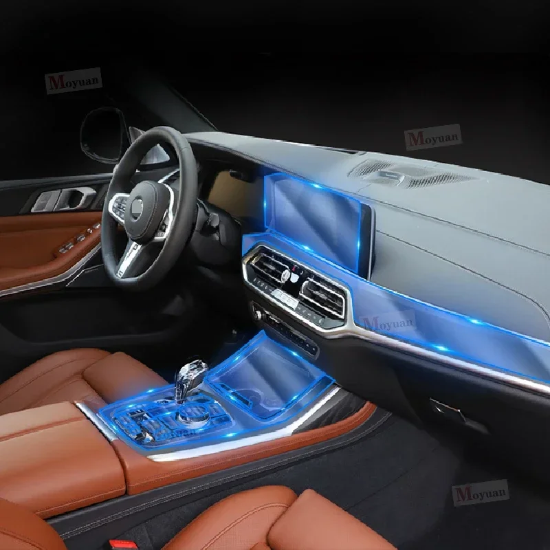 

For BMW G07 X7 2019-2023 Car Gearbox Panel Navigation Screen Automotive Interior TPU Protective Film Anti-Scratch Sticker