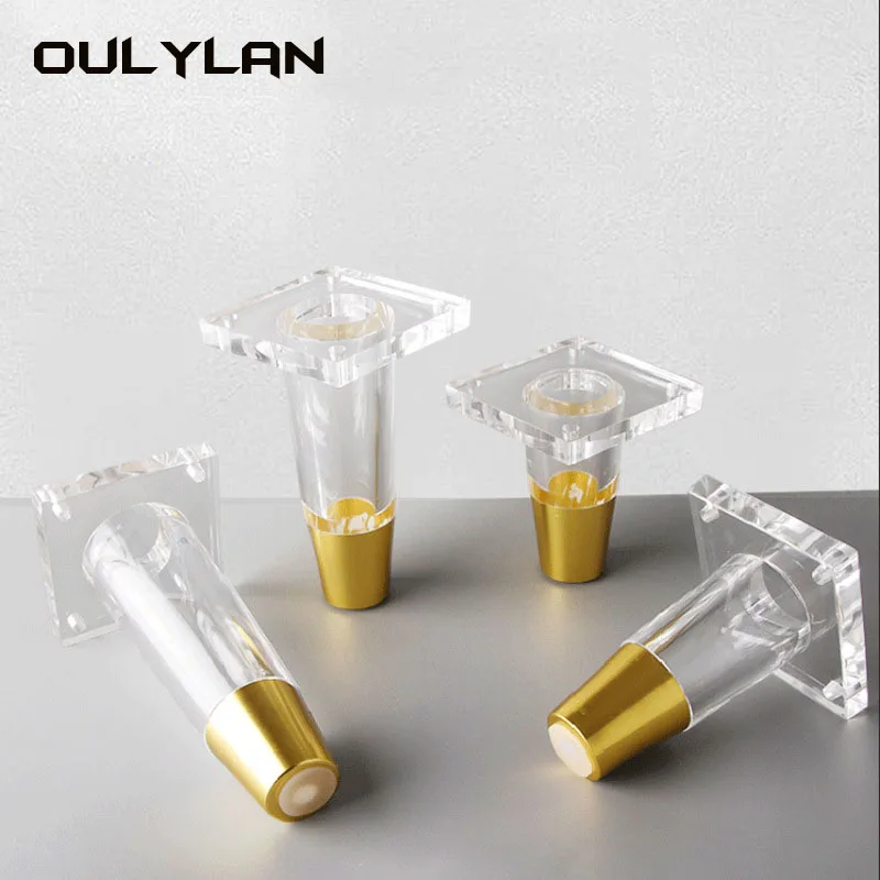 Oulylan-Pernas De Mesa Acrílicas Transparentes, Pernas De Sofá De Cristal, Suporte De Móveis, Gabinete, 10cm, 15cm, 4Pcs