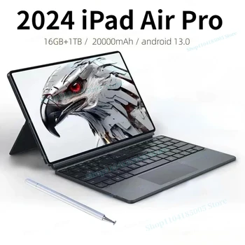 아이패드 에어 프로 글로벌 태블릿, PC11.6 인치 HD 16GB + 1TB, 10 코어 안드로이드 14 태블릿, 듀얼 SIM 5G 통화 와이파이, 신제품