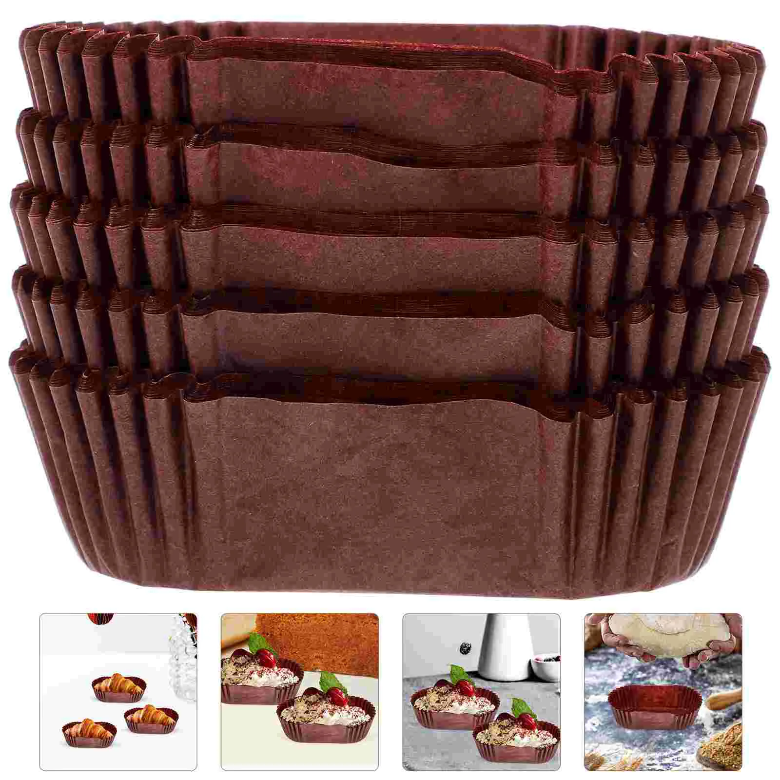 

Pan Cup Boat Shape Paper Cups Puffs Chocolate Grease Proof Cupcake Liners