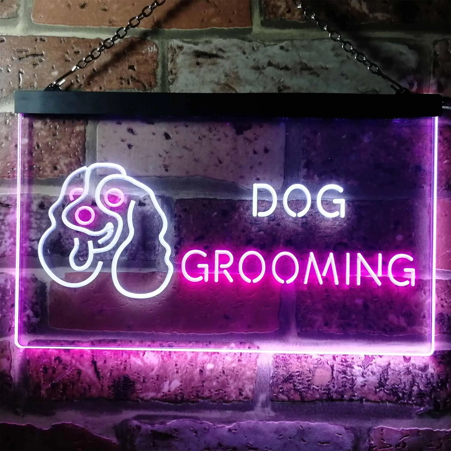 

Dog Grooming Pet Dual Color Led Neon Sign st6-i0529