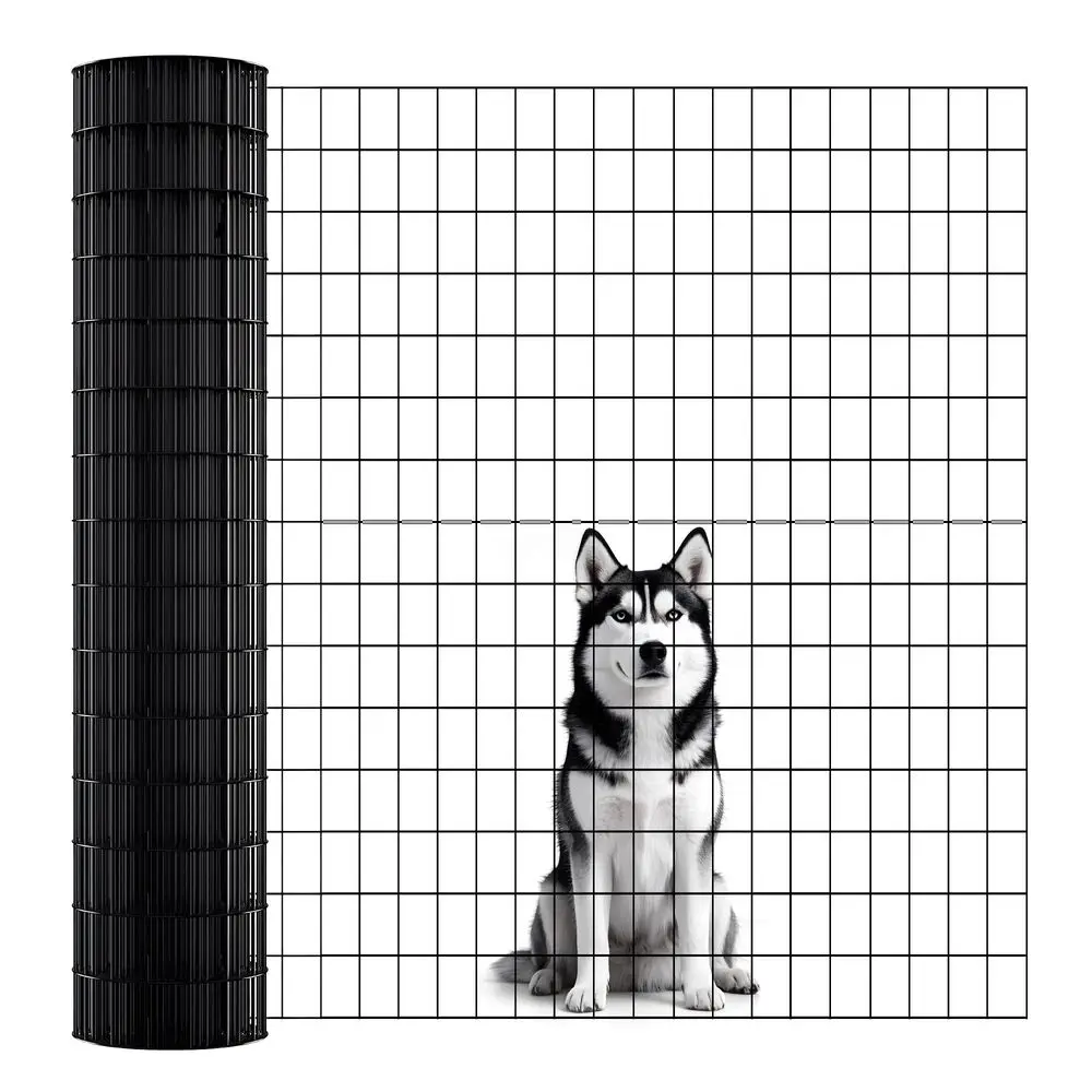 

PVC Coated Welded Wire Fence 4ft x 50ft 2 Inch x 3 Inch 16GA Garden Fence for Dog Roll Vinyl Coating Metal Wire Mesh Hardware C